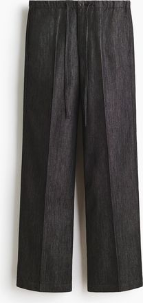 H&M Denimhose mit Kordelzug - Schwarz
