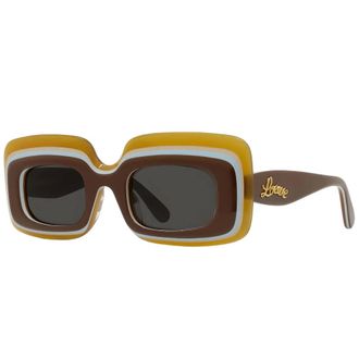 Loewe Sunglasses, female, Multicolor, 47 MM, Curvy Sunglasses with Multicolored Frame and Grey Lenses