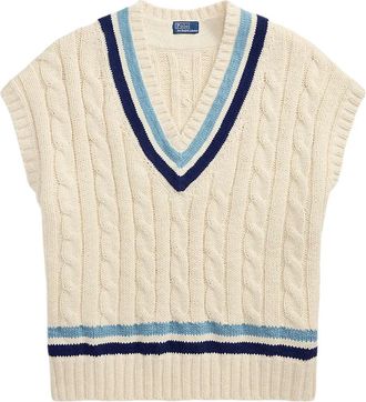 Polo Ralph Lauren cable-knit vest - women - Cotton - L - White
