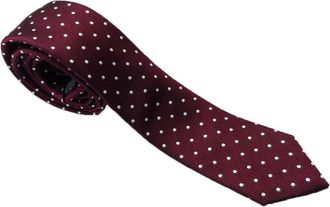Tootal Mens Burgundy with White Polka Dots Skinny Tie