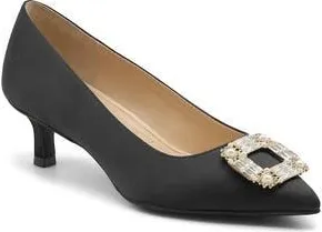 Adrienne Vittadini Sancere Kitten Heel in Black Satin at Nordstrom Rack, Size 7.5