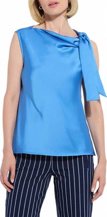 Lyss&eacute; Zulena Bow Tie Neck Top In Electric Blue