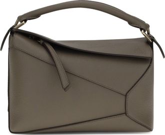 Loewe Womens Handbag Puzzle Small Leather Taupe Calf Shoulder Bags