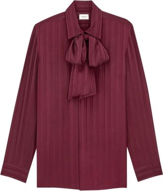 Saint Laurent Cassandre Lavalli&egrave;re Blouse - Dames - Overhemden - Rood - M - Overhemden