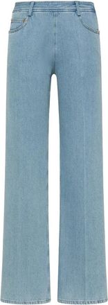 Forte_Forte Cavalry Denim Broek met Hoge Taille - Dames - Loose Fit Jeans - Blauw - S - Denim - Jeans