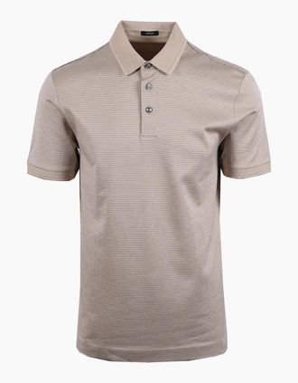 HUGO BOSS Mens Boss Black H PARLAY 242 POLO OPEN BEIGE - Cream - Size: 42
