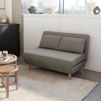 Sweeek 2-seater Scandi-style Folding Sofa Bed in Light Grey