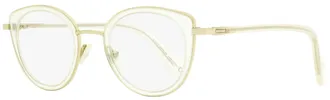 Moncler ML5025 Oval Metal-and-Acetate Eyeglasses - Gold