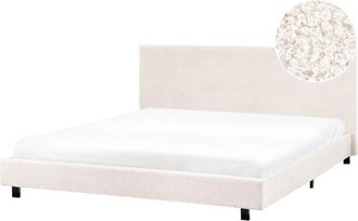 Beliani Beliani - Letto matrimoniale imbottito bouclé bianco sporco 180 x 200 cm Albi