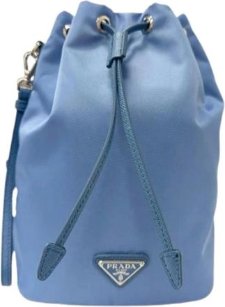 Prada Pre-owned Nylon Bucket Bag - Heren - Vintage Tas - Blauw - ONE Size - Nylon - Vintage