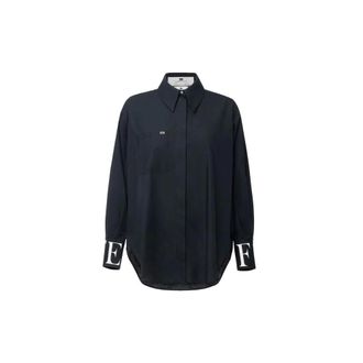 Elisabetta Franchi Dames, Blouses & Shirts, Zwart, Maat: M Katoen