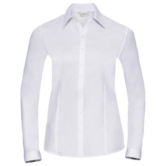 Russell Athletic Russell Collection Shirt met lange mouwen in visgraatmotief voor dames/dames (Wit)