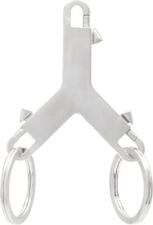 Rick Owens small Cerberus keychain - men - Iron/Brass - One Size - Silver