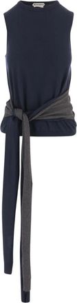 J.W.Anderson Tanktop met strikceintuur - Dames - Tops zonder mouwen - Blauw - S - Katoen - Tops