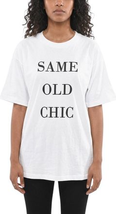 Moschino BlackWhite Graphic Crew Neck Oversized T-Shirt