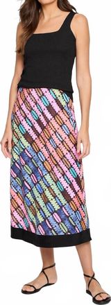Nic+Zoe Rainbow Macaroon Skirt In Pink Multi