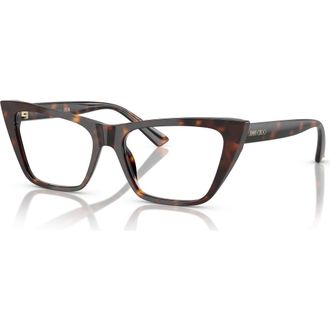 Jimmy Choo London 52mm Cat Eye optical glasses in Tortoise at Nordstrom
