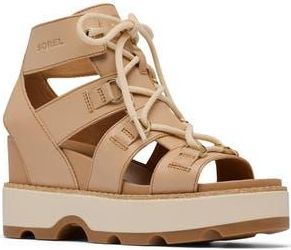 Sorel Joanie IV Lace Wedge Sandal in Honest Beige/Gum at Nordstrom Rack, Size 6.5