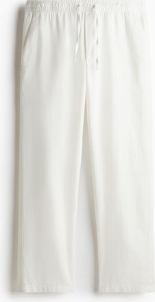 H&M Hose aus Leinen in Relaxed Fit - White