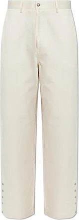 Palm Angels Straight-Leg Pants - Heren - Straight fit broeken - Beige - 2XL - Katoen - Broeken