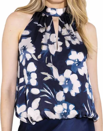 Go Silk Bubble Printed Silk Blouse In Fair Winds Floral