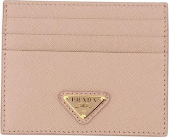 Prada Wallets & Cardholders, female, Pink, Size: ONE SIZE Saffiano Leather Card Holder