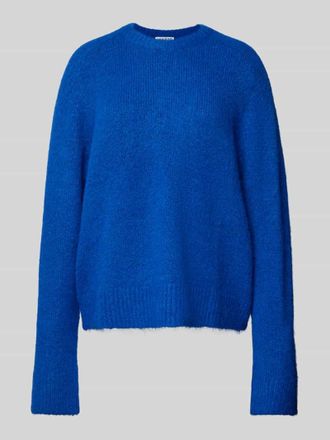 Jake*s Casual Oversized Strickpullover mit gerippten Abschlüssen in Blau, Größe XXL