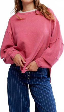 Free People Total Eclipse Tee Top In Hibiscus Pop