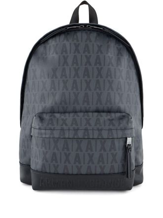 A|X Armani Exchange patterned jacquard backpack - Grey