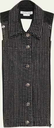 Veronica Beard Slate Rhinestone Denim Dickey