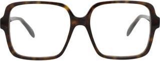 Alexander McQueen 55mm Square Optical Glasses in Havana Havana Transparent at Nordstrom Rack