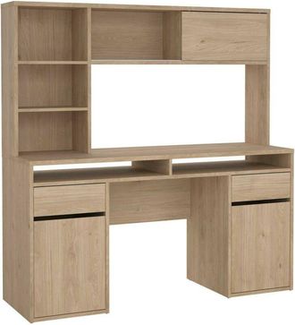Dmora Dmora - Escritorio Ambrenti, Escritorio Multiusos, Mesa De Oficina Para Pc, El Plan De Trabajo, 149x48 H156 Cm, Roble