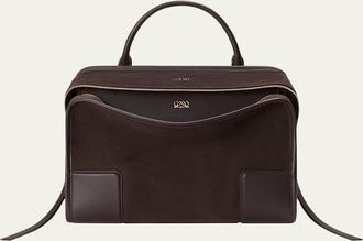 Loewe Amazona 180 Large Top-Handle Bag in Suede