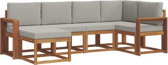 vidaXL Conjunto De Sof&aacute;s De Exterior 6 Uds. Gris Natural Y Claro Vidaxl