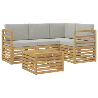 vidaXL Conjunto De Sof&aacute;s De Exterior 5 Pcs Blanco Y Gris Claro Vidaxl