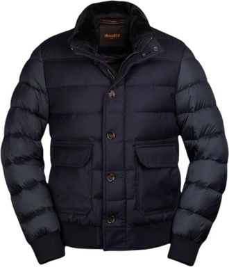 Moorer Jassen - Heren - Gewatteerde jassen - Blauw - XL - Wol - Jassen