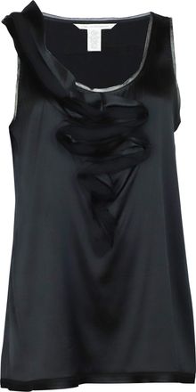 Diane Von F&uuml;rstenberg Diane Von Furstenberg Ruffle Sleeveless Blouse in Black Silk