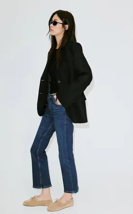 Mango Jeans Sienna flare crop blu scuro - Donna - 36 - MANGO