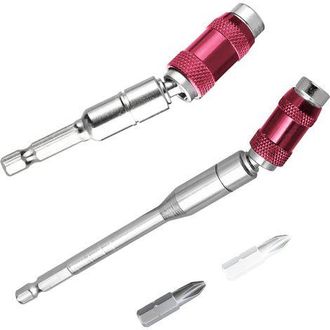 OEM Portapunte Magnetici Rotanti (145 Mm) + Portapunte Da 90 Mm, Cacciavite A Cambio Rapido, Magnete Con Attacco Esagonale Da 1/4, Cacciavite Per Cartonge