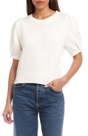 Fifteen Twenty Harvey Pleated Sleeve Sweater In Off White