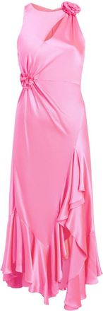 Cinq à Sept flower-detail silk midi dress - women - Silk - 0 - Pink
