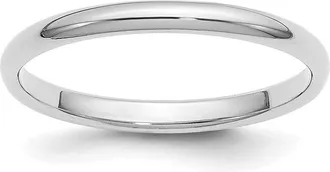 Diamond2Deal Platinum 2mm Half Round Wedding Band Ring