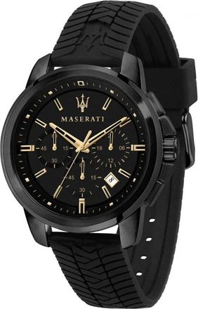 Maserati Zwarte kwarts horloge- siliconen band - Heren - Horloges - Zwart - ONE Size - Accessoires