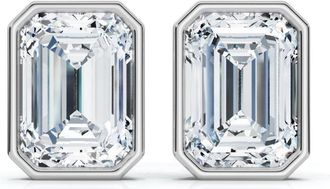 Pompeii3 2 1/5Ct TW Emerald Cut Diamond Studs 14k Gold Lab Grown
