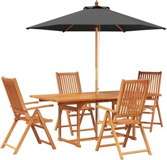 vidaXL Conjunto De Comedor Exterior Con Parasol 6 Uds. Vidaxl