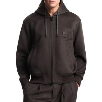Emporio Armani Bomber Jackets, male, Brown, M, Hooded Blouson