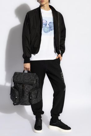 Versace T-shirt With Colorful Print, Mens, White