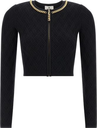Elisabetta Franchi Jewel Zip Puller Cardigan