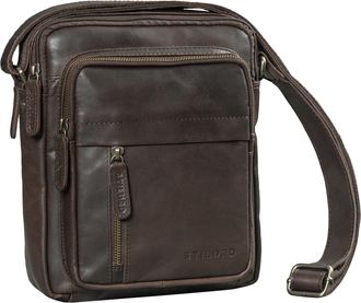 STILORD Ivano Small Leather Crossbody Bag for Men - Compact Messenger Bag with Adjustable Shoulder Strap Genuine Leather Shoulder Bags for 10.9-Inch Devices C