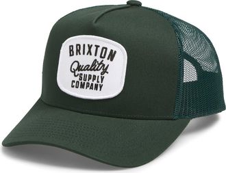 Brixton Hubal Netplus Embroidered Logo Patch Snapback Trucker Hat in Primal Green/Primal Green at Nordstrom